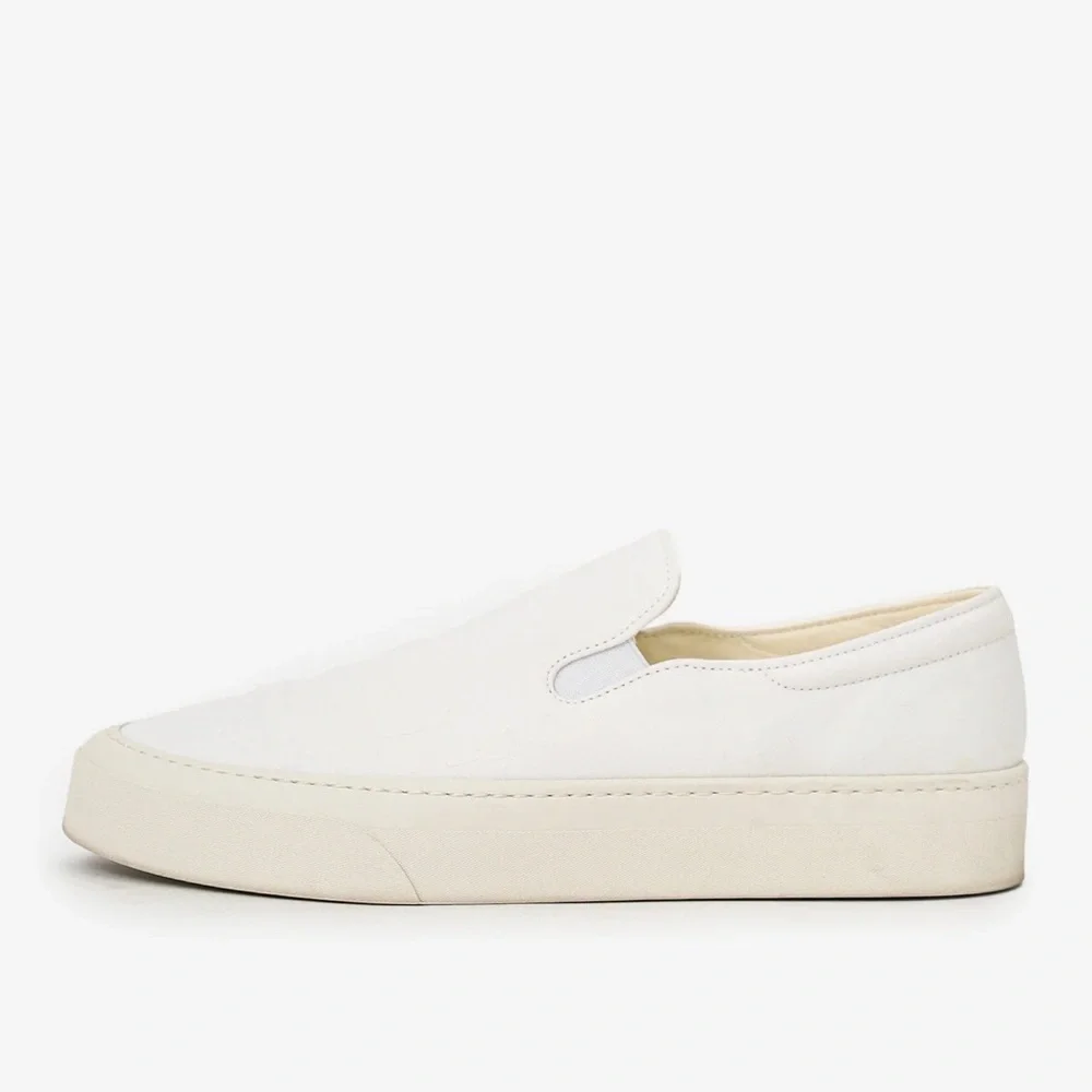 The Row Cream White Slip-On Sneakers